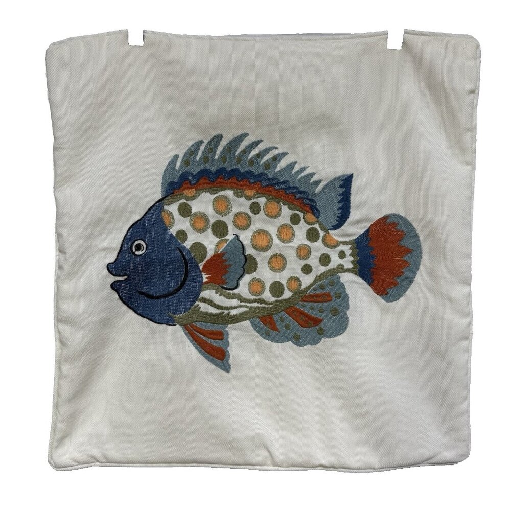 Lake Fish Tapestry & Embroidery Decorative Pillow Cover Slip Square Zip 20"